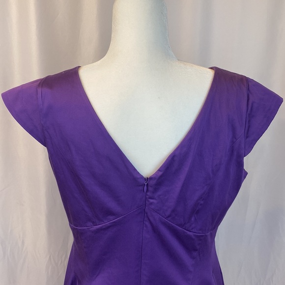 Calvin Klein - Fit and Flare Backless Dress in Purple, Size 12. - Picture 5 of 7